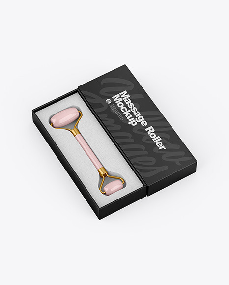 Glossy Massage Roller W/ Box Mockup