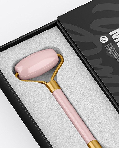 Glossy Massage Roller W  Box Mockup PSD #2
