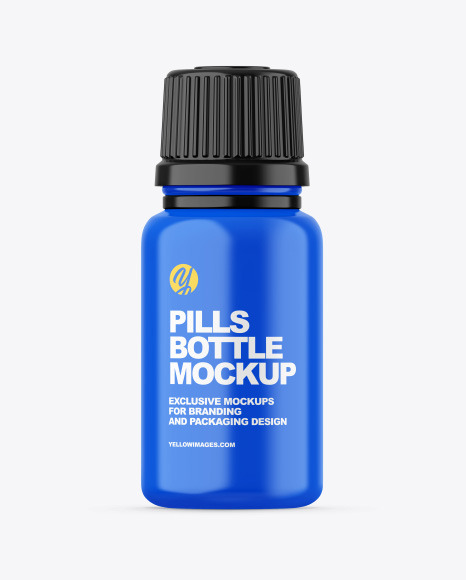Glossy Pills Bottle Mockup