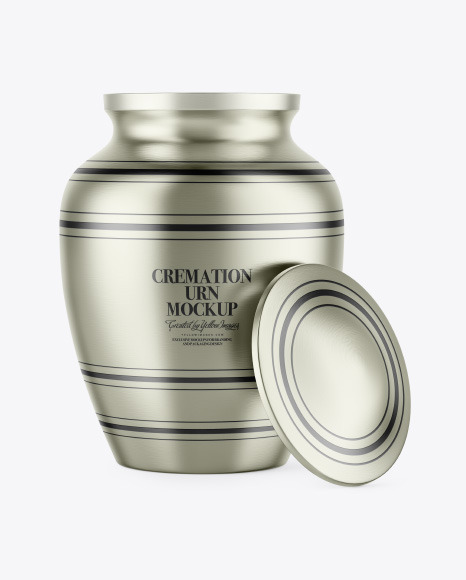 Metallic Cremation Urn Mockup