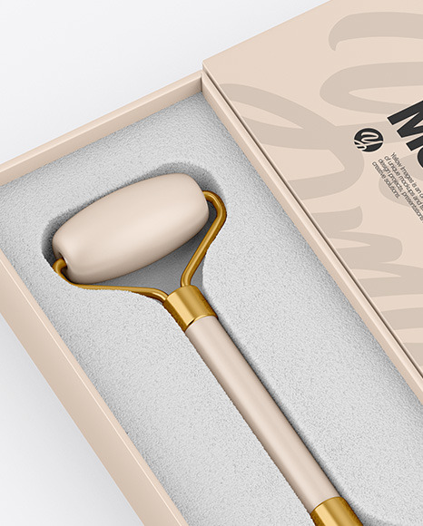 Matte Massage Roller W  Box Mockup PSD #2