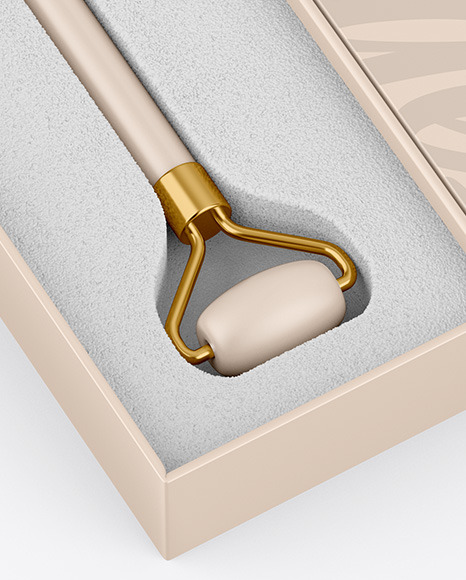 Matte Massage Roller W  Box Mockup PSD #1