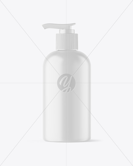 Matte Cosmetic Bottle with Pump Mockup PSD #3