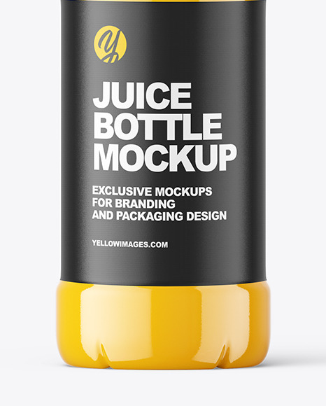Clear Plastic Orange Juice Bottle Mockup PSD #1