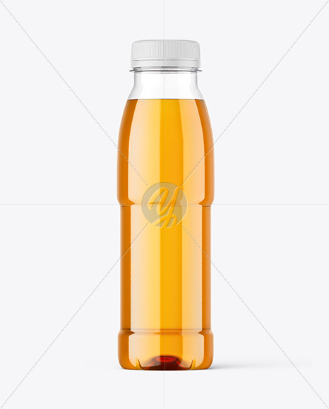 Clear Plastic Apple Juice Bottle Mockup PSD #3