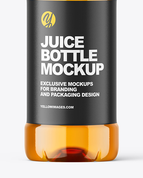 Clear Plastic Apple Juice Bottle Mockup PSD #1