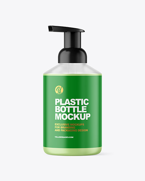 Frosted Liquid Soap Cosmetic Bottle with Pump Mockup