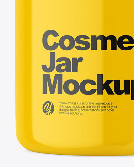 Glossy Cosmetic Jar Mockup PSD #3