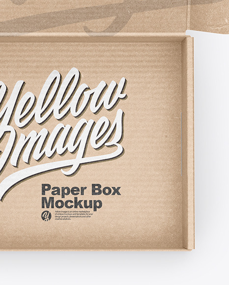 Opened Kraft Box Mockup PSD #4