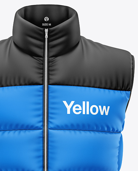Matte Down Vest Mockup PSD #2