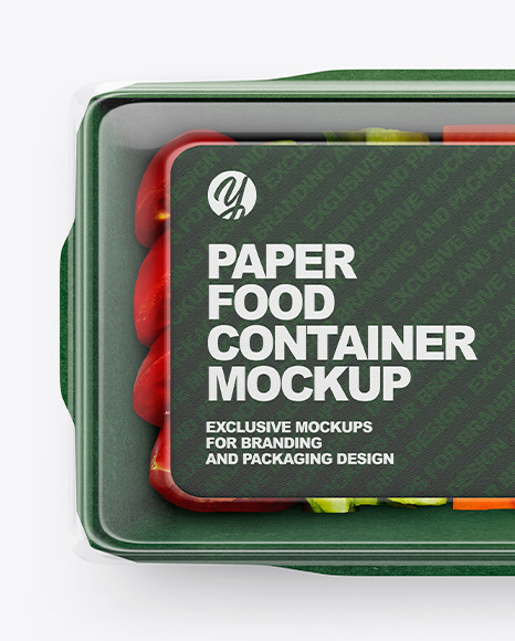 Paper Food Container With Vegetable Set Mockup PSD #6