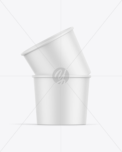 Two Matte Ice Cream Cups Mockup PSD #3