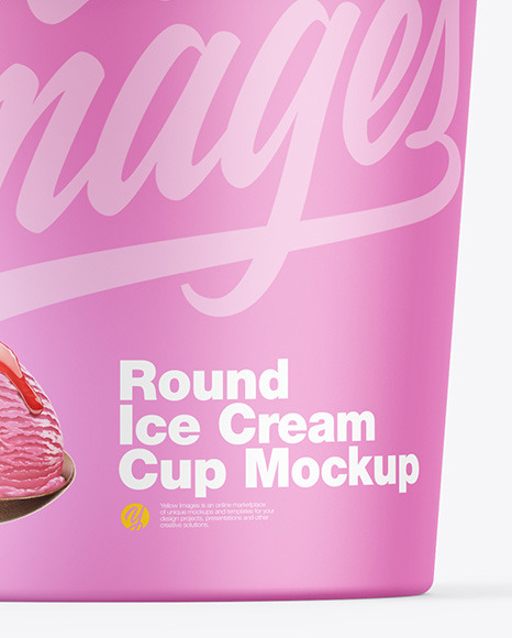 Two Matte Ice Cream Cups Mockup PSD #1