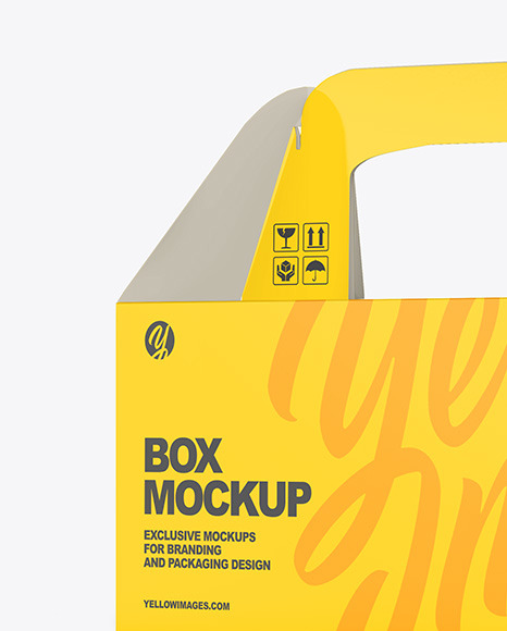 Glossy Box with Handle Mockup PSD #2