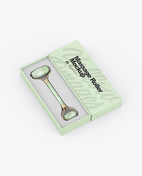 Jade Massage Roller W/ Box Mockup