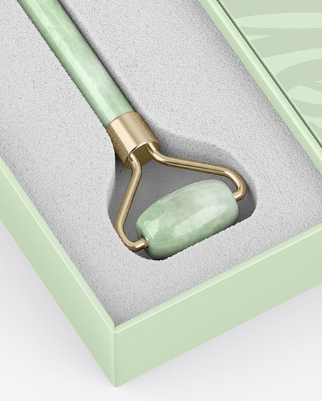 Jade Massage Roller W  Box Mockup PSD #1