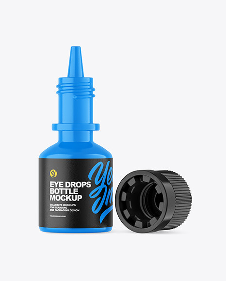 Glossy Opened Eye Drops Bottle Mockup