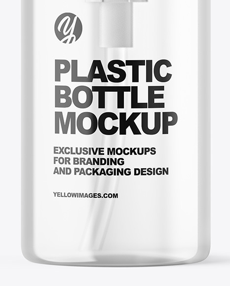 Clear Cosmetic Bottle with Pump Mockup PSD #6
