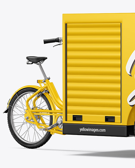 Cargo Bike Mockup - Back Half Side View