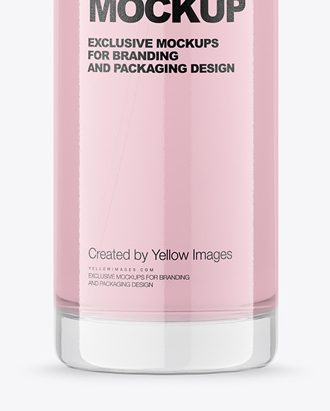 Glass Cosmetic Bottle with Wood Cap Mockup PSD #7