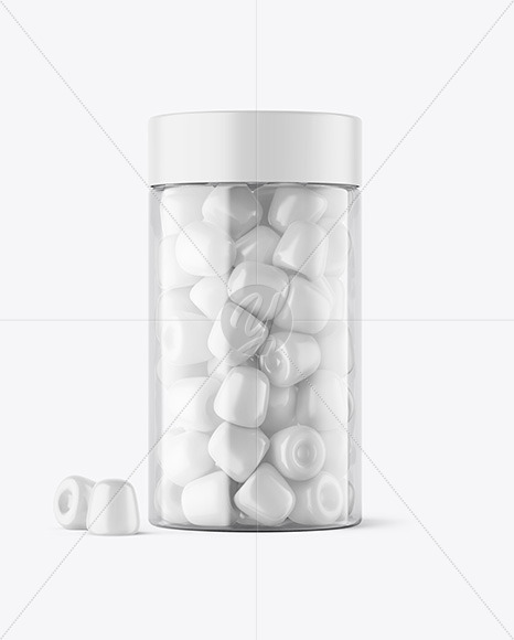 Free Plastic Bottle with Gummies Mockup Bottle Mockups