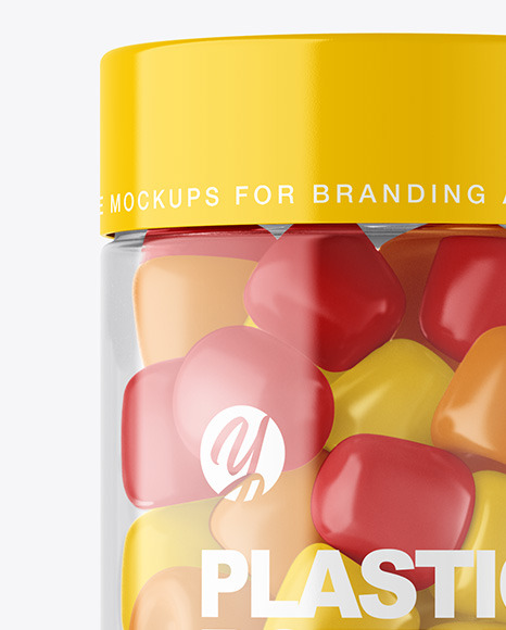 Plastic Bottle with Gummies Mockup PSD #1