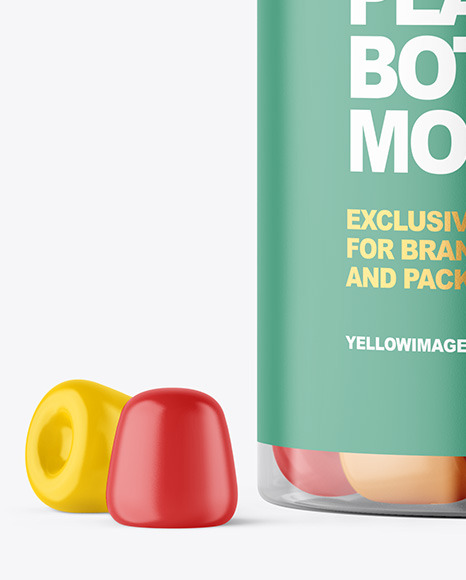 Plastic Bottle with Gummies Mockup PSD #6