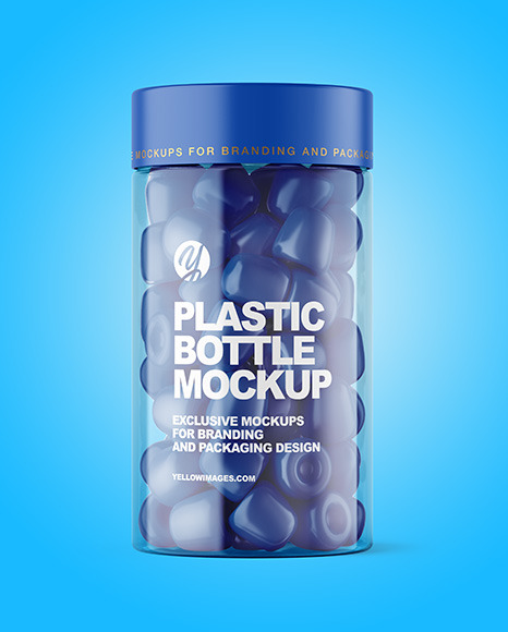 Plastic Bottle with Gummies Mockup PSD #7