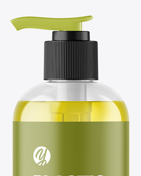 Color Liquid Cosmetic Bottle with Pump Mockup PSD #1