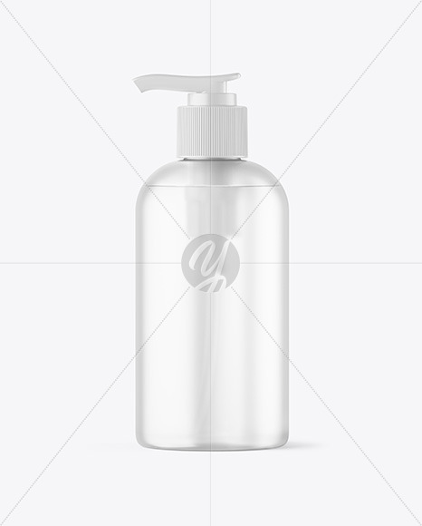 Frosted Cosmetic Bottle with Pump Mockup PSD #3