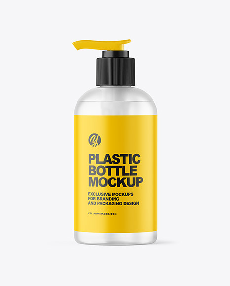 Frosted Cosmetic Bottle with Pump Mockup