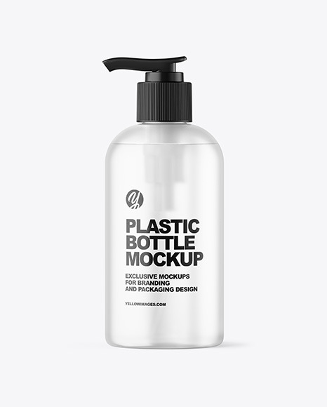 Frosted Cosmetic Bottle with Pump Mockup PSD #2