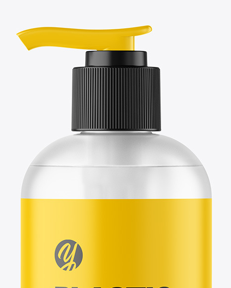 Frosted Cosmetic Bottle with Pump Mockup PSD #1