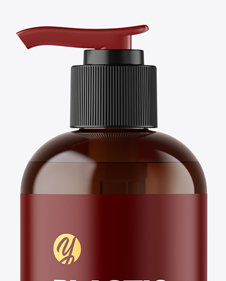Amber Cosmetic Bottle with Pump Mockup antibacterial 12435