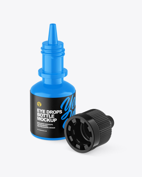 Glossy Opened Eye Drops Bottle Mockup
