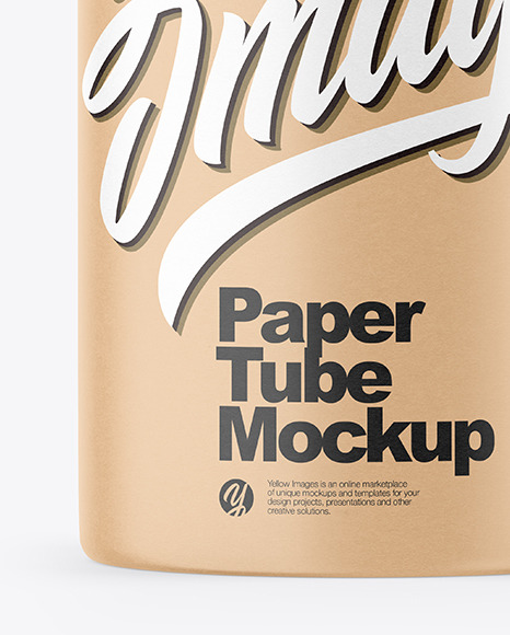 Kraft Paper Tube Mockup PSD #2