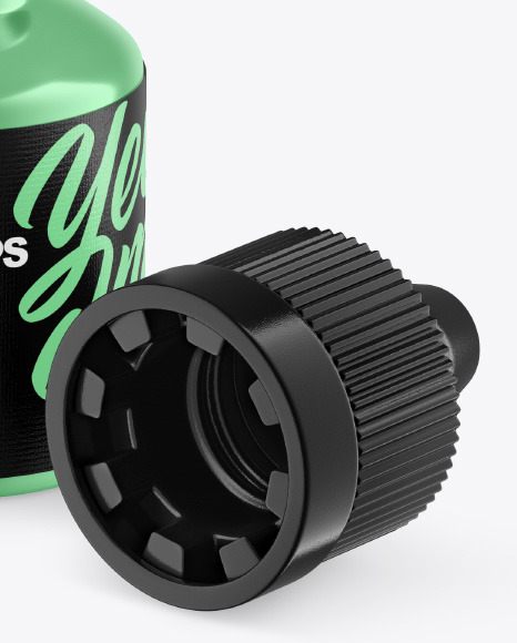 Metallic Opened Eye Drops Bottle Mockup PSD #1