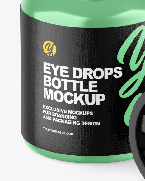 Metallic Opened Eye Drops Bottle Mockup PSD #7