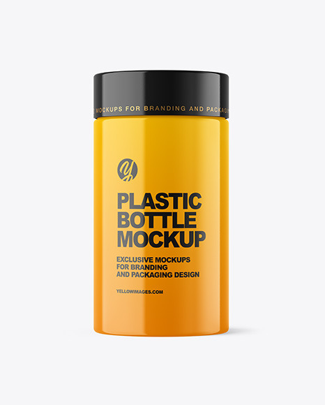 Glossy Plastic Bottle Mockup PSD #2