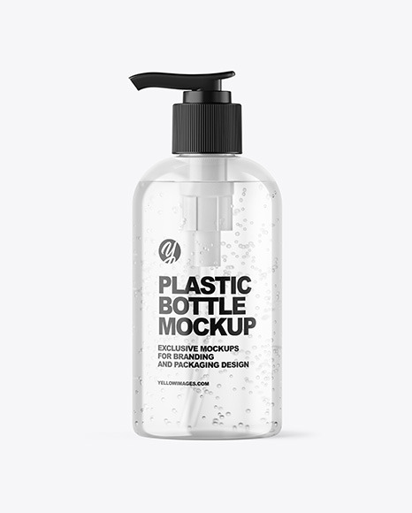 Clear Cosmetic Bottle with Pump Mockup PSD #2
