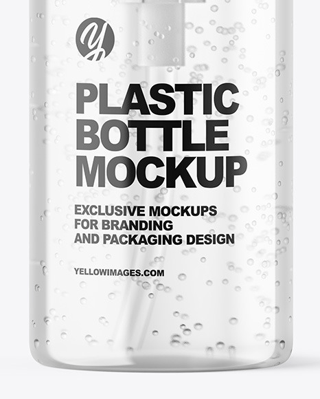 Clear Cosmetic Bottle with Pump Mockup PSD #6