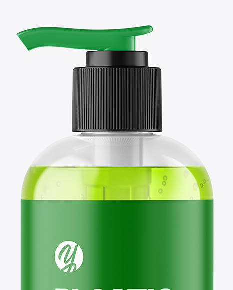 Color Liquid Cosmetic Bottle with Pump Mockup PSD #1