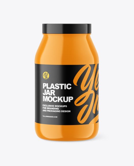 Glossy Plastic Jar Mockup PSD #2