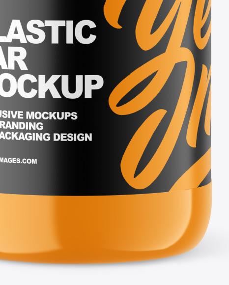 Glossy Plastic Jar Mockup PSD #4