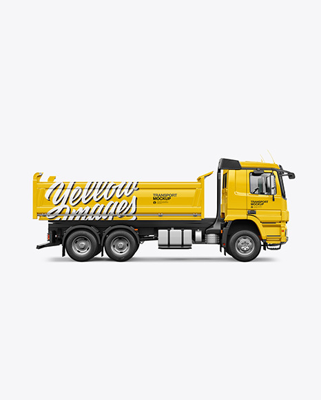 Tipper Truck Mockup - Side View heavy-duty 570