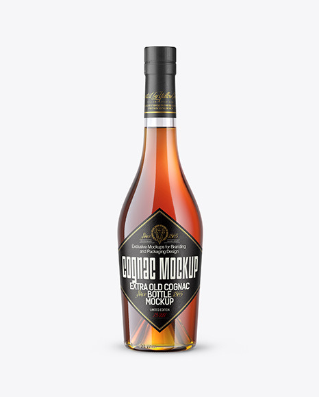 Clear Glass Cognac Bottle Mockup PSD #2