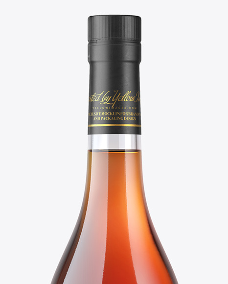 Clear Glass Cognac Bottle Mockup PSD #1