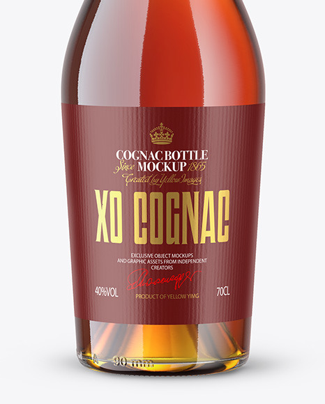 Clear Glass Cognac Bottle Mockup PSD #7