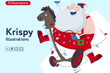 Krispy Santa Illustrations