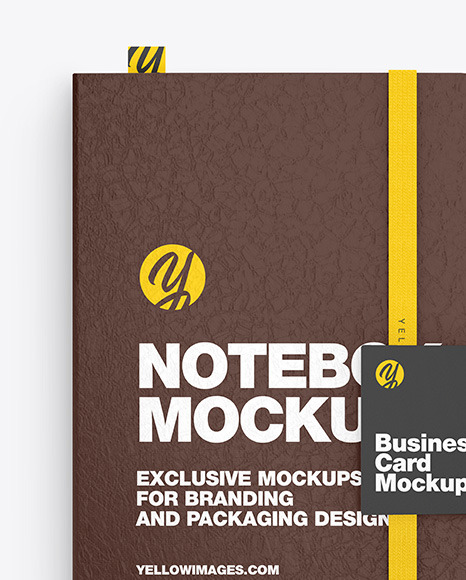Leather Notebook with Business Card Mockup business 1356